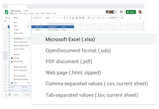 ធ្វើការយ៉ាងងាយស្រួលរវាង Sheets និង Excel